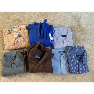 Polo Ralph Lauren Mens Polo Short Sleeve Shirt Bundle Lot of 7 Vjntage Y2K